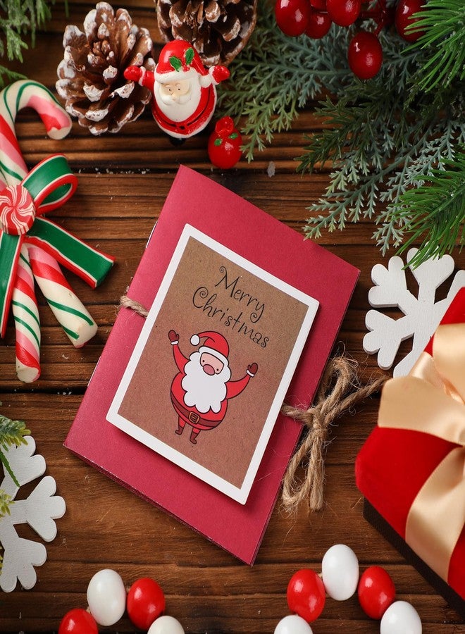 Engrowtic Christmas Gift Card Book 5 Slots Gift Postcard Sleeves Christmas Santa Money Holder Envelope Booklet for Cash Xmas Party Supplies for Teacher Office Employee Appreciation - Image 3